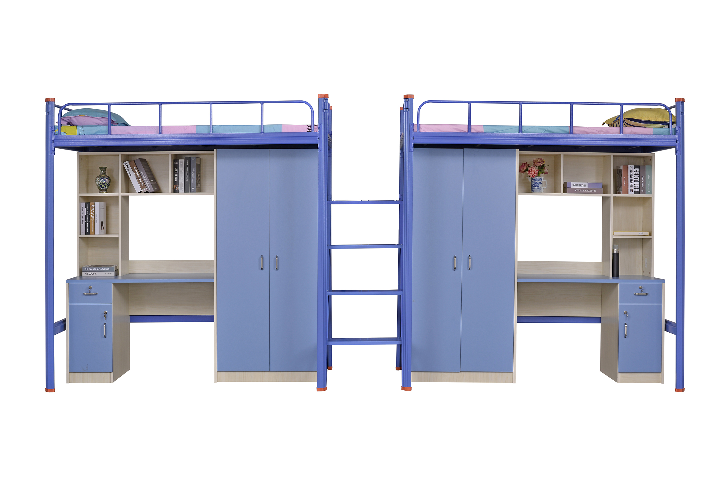 工廠員工宿舍連體鐵架床，雙層公寓床生產廠家